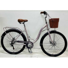 Велосипед міський Corso «Liberty» 28’’ дюймів LR-28833 + КОШИK, сталева рама 20``, Shimano 7 швидкостей, корзина, багажник