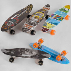 Скейт "Best Board", противень с ручкой, 4 вида, доска = 60 см, колеса PU СВЕТСТВУЮТ, d = 6см