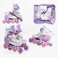 Ролики размер 29-33 (6) цвет Фиолетовый, стелька 18-21 см, колеса PU, d колес – 6 см, подсветка колес, в сумке