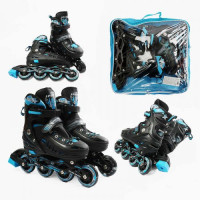 Ролики размер 34-38(6) колеса PU, d – 7 см, стелька 20-23 см, алюминиевая рама, переднее со светом, подшипник ABEC-7, в сумке