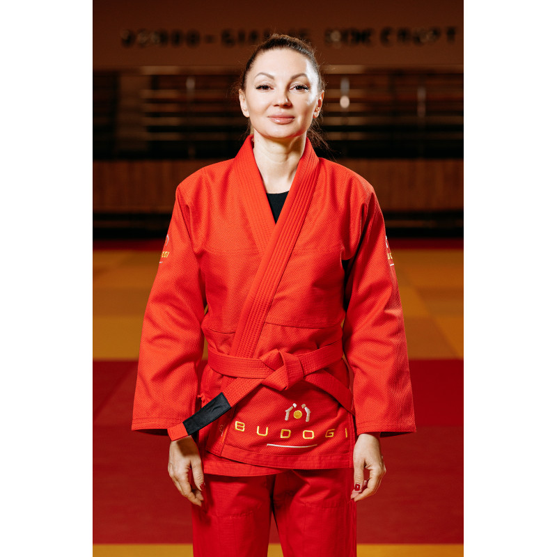 Червоне кімоно для дівчат/жінок, грепплінг, TM BUDOGI, зріст 170 см, щільність 450 гр/м.кв.
