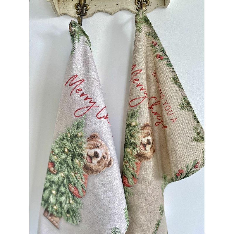 Набір з 2 шт. кухонних рушників "Bear's Holiday" SET TOWELS-17