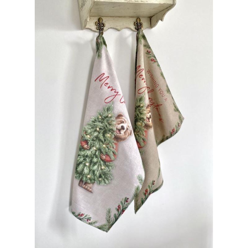 Набір з 2 шт. кухонних рушників "Bear's Holiday" SET TOWELS-17