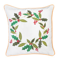 Наволочка односторонняя с вышивкой WREATH JOY