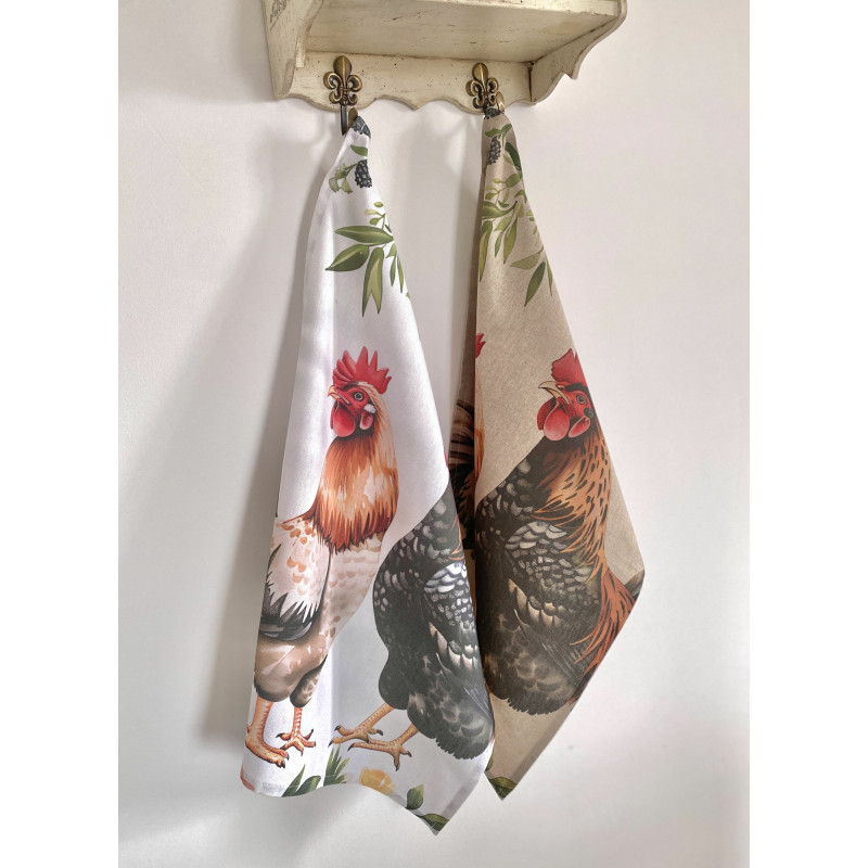 Набір з 2 шт. кухонних рушників "Happy Chickens" SET TOWELS-02