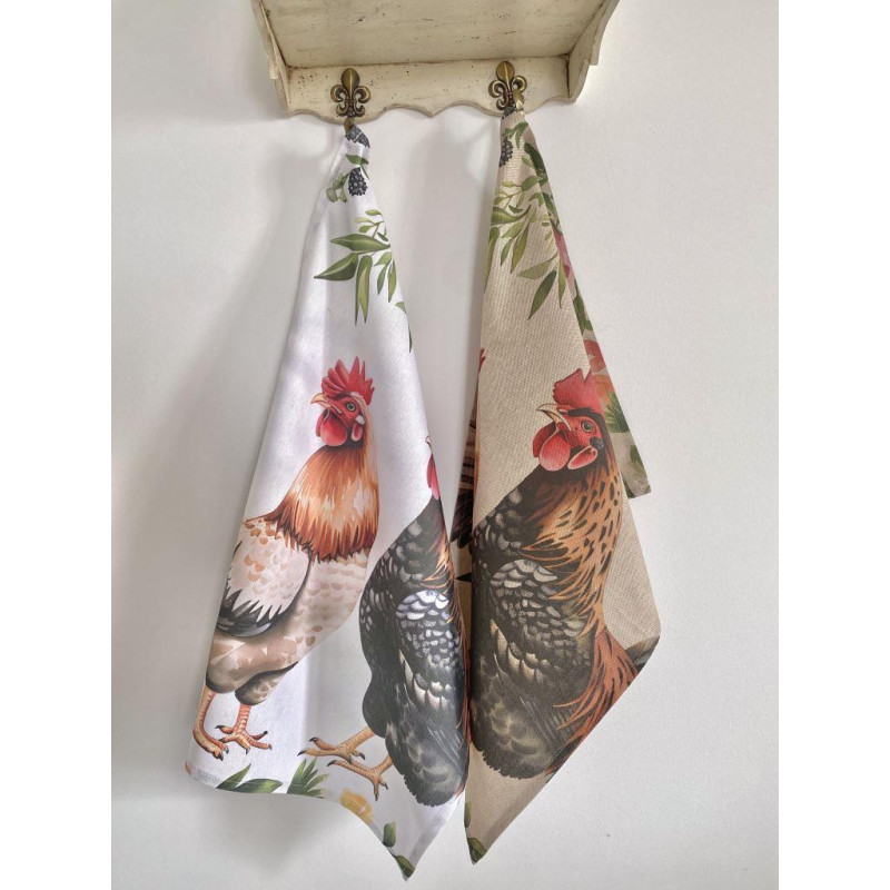 Набір з 2 шт. кухонних рушників "Happy Chickens" SET TOWELS-02