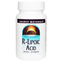 R липоевая кислота, R-Lipoic Acid, Source Naturals, 100 мг, 60 таблеток