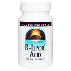 R липоевая кислота, R-Lipoic Acid, Source Naturals, 100 мг, 60 таблеток