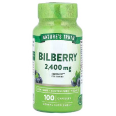 Чорниця, Bilberry, Nature's Truth, 2400 мг, 100 вегетаріанських капсул (1200 мг у капсулі)
