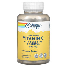 Витамин С, Timed Release Vitamin C, Solaray, 500 мг, 250 капсул