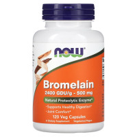 Бромелайн, Bromelain, NOW Foods, 500 мг, 120 вегетарианских капсул