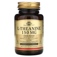 Теанін, L-Theanine, Solgar, вільна форма, 150 мг, 60 вегетаріанських капсул
