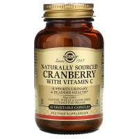 Клюква + витамин С, Cranberry Vitamin C, Solgar, натуральная, 60 растительных капсул