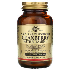 Журавлина + вітамін С, Cranberry Vitamin C, Solgar, натуральна, 60 рослинних капсул