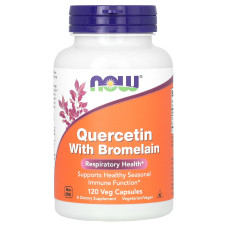 Кверцетин и бромелайн, Quercetin Bromelain, NOW Foods, 120 растительных капсул