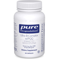 B-комплекс плюс, Ultra B-Complex with PQQ, Pure Encapsulations, для підтримки здоров'я нервів, клітин, метилювання та мітохондрій, 60 капсул