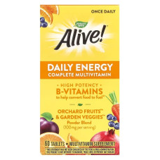Мультивитамины Alive!, Daily Energy, Nature's Way, 60 таблеток