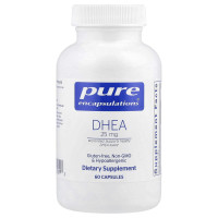 ДГЭА, DHEA, Pure Encapsulations, поддержка иммунитета, сжигания жира, гормонального баланса и эмоционального благополучия, 25 мг, 60 капсул