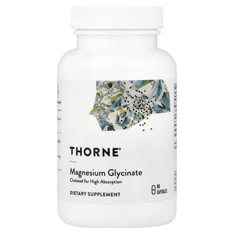 Магния глицинат, Magnesium Glycinate, Thorne, 90 капсул (120 мг на капсулу)