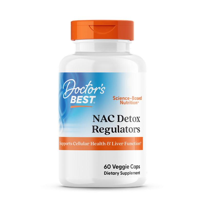 N-ацетилцистеїн, NAC Detox Regulators, Doctor's Best, 60 вегетаріанських капсул