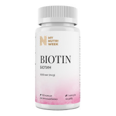 Біотин, Biotin, My Nutri Week, 5000 мкг, 100 капсул
