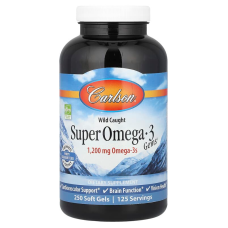Риб'ячий жир, Super Omega-3, Carlson, 1200 мг, 250 гелевих капсул
