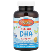 Рыбий жир для детей, Kids Chewable DHA, Carlson, апельсин, 120 гелевых капсул