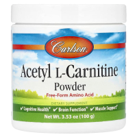 Ацетил-L-карнитин, Acetyl-L-Carnitine, Carlson, порошок аминокислоты, 100 г