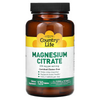 Магний цитрат, Magnesium Citrate, Country Life, 250 мг, 120 таблеток