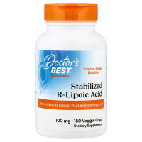 R-ліпоєва кислота, Stabilized R-Lipoic Acid, Doctor's Best, 100 мг, 180 веганських капсул