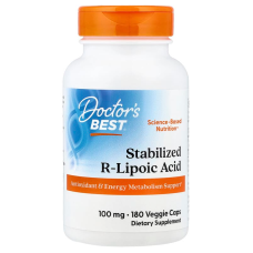 R-ліпоєва кислота, Stabilized R-Lipoic Acid, Doctor's Best, 100 мг, 180 веганських капсул