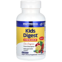 Пищеварительные ферменты для детей, Kids Digest, Enzymedica, фруктовый вкус, для веганов, 90 жевательных таблеток