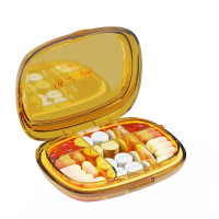 Органайзер для таблеток, Portable Transparent Pill Box, MEMOSAN, помаранчевий