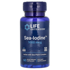 Йод, Sea-Iodine, Life Extension, 1000 мкг, 60 вегетарианских капсул