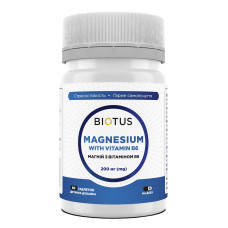 Магній з вітаміном В6, Magnesium with Vitamin B6, Biotus, 60 таблеток