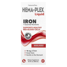 Комплекс вітамінів та мінералів із залізом, Hema-Plex® Liquid, Nature's Plus, ягідний мікс, 250 мл