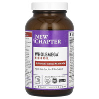 Жир аляскинского лосося, Wholemega Fish Oil, New Chapter, 120 гелевых капсул