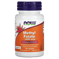 Фолиевая кислота, метилированная, Methyl Folate, Now Foods, 1000 мкг, 90 таблеток