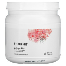 Коллаген плюс Collagen Plus, Thorne, с ягодным вкусом, 495 г