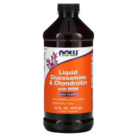 Глюкозамин и хондроитин с МСМ, Glucosamine & Chondroitin with MSM, Now Foods, со вкусом цитруса, жидкий, 473 мл