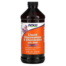 Глюкозамін та хондроїтин з МСМ, Glucosamine & Chondroitin with MSM, Now Foods, рідкий, 473 мл