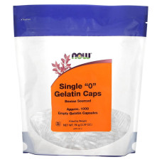 Пустые капсулы "0", Single "0" Gelatin Caps, Now Foods, 1000 пустых желатиновых капсул (96 г)