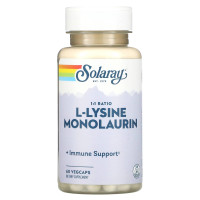 L-лизин монолаурин, L-Lysine Monolaurin, Solaray, 60 вегетарианских капсул