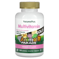 Вітаміни для дітей, Chewable Multi-Vitamin, Nature's Plus, Animal Parade, смак кавуна, 120 таблеток у формі тварин