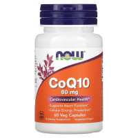 Коензим Q10, CoQ10, Now Foods, 60 мг, 60 вегетаріанських капсул