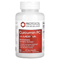 Фитосомы куркумина, Curcumin PC With Meriva, Protocol for Life Balance, 500 мг, 60 вегетарианских капсул
