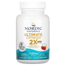 Риб'ячий жир міні (полуниця), Ultimate Omega 2X, Nordic Naturals, 1120 мг, 60 гелів