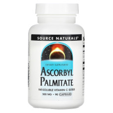 Аскорбил пальмитат, Ascorbyl Palmitate, Source Naturals, 500 мг, 90 капсул