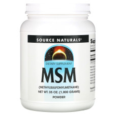 Метилсульфонілметан, MSM Powder, Source Naturals, порошок, 1000 г