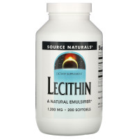 Лецитин, Lecithin, Source Naturals, 1200 мг, 200 капсул